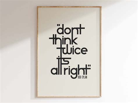 Bob Dylan Don't Think Twice Poster - Etsy