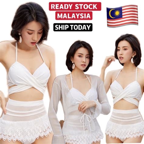 Swimming Swimsuit Swimwear Baju Renang Beach Wear In Bikini Set