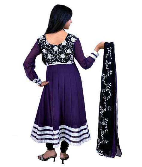 Tiana Royal Purple Embroidered Unstitched Anarkali Suit Buy Tiana