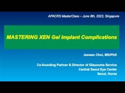 Apacrs Masterclass Mastering Xen Gel Implant Complications Youtube