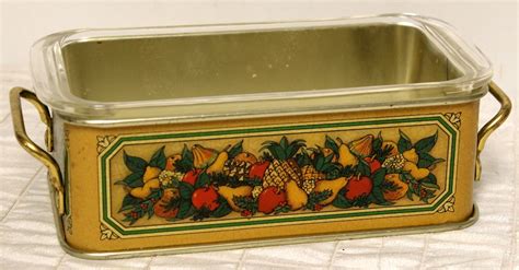 VTG 1981 Teleflora Harvest Metal Holder With Pyrex 213 1 5qt Baking