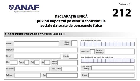 Declaratia Unica 2021 Pdf Anaf Oficial Modalitatea De ObÈinere In