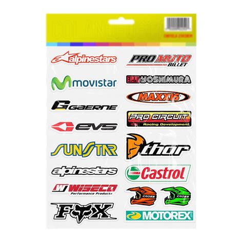 Super Cartela De Adesivos Moto Motocross M Shopee Brasil