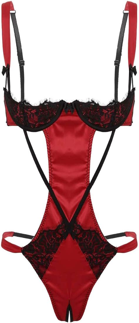 iixpin Damen Ouvert Body Bodysuit Spitze Dessous Stringbody Unterbrust Unterwäsche Lingerie