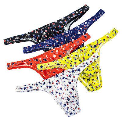Mens Sexy Bikini Briefs Star Printed Small Rear Design Panties U Pouch Underwear Ebay