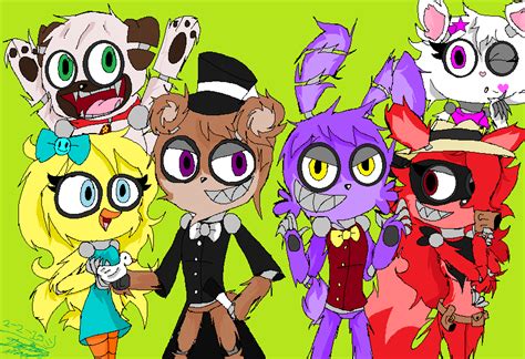 The Whole Crew On The Fnaf Fanclub Deviantart