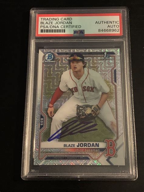 SIGNED BLAZE JORDAN 1st 2021 Bowman Chrome Mega Box Mojo Refractor RC