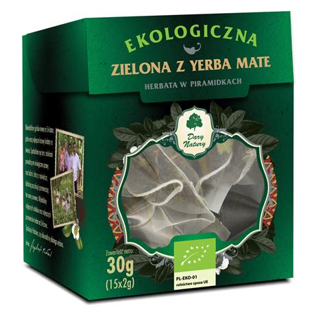 Herbata Zielona Z Yerba Mate EKO 15x2g W Piramidkach Dary Natury