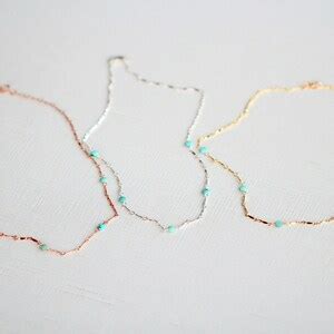 Gold Turquoise Choker Necklace, Dainty Layering Jewelry , Gold Filled ...