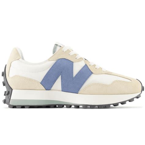 New Balance Womens 327 Trainers Ws327pv Beige With Mercury Blue Millars Shoe Store