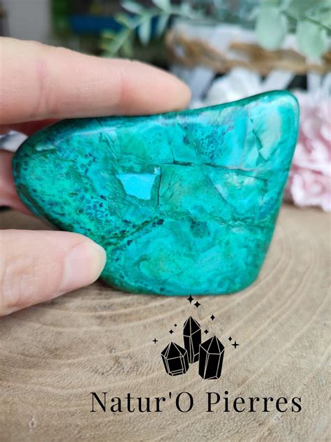 Malachite Et Chrysocolle Du Congo Gr Galet Aa Forme Libre Polie