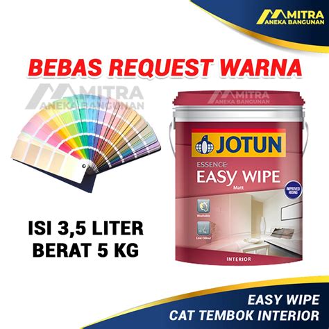 Jual Cat Tembok Interior Jotun Easy Wipe Liter Berat Kg Bisa