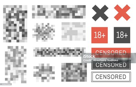 Censor Blur Checkered Texture On Transparent Background Black Censor