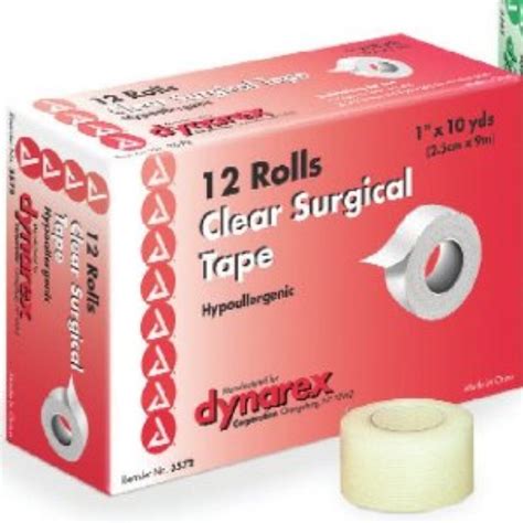 Dynarex Transparent Surgical Tape 1x10yd 12 Rolls