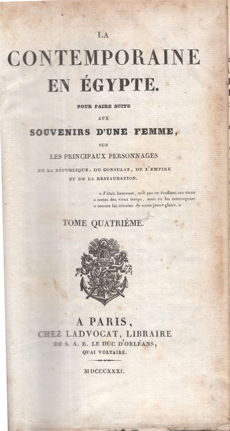 La Contemporaine En Egypte Pour Faire Suite Aux Souvenirs D Une Femme