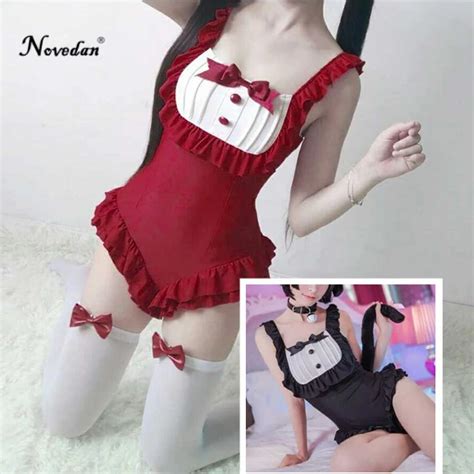 Japanese Sukumizu Swimsuit Cosplay Anime Kawaii Cat School Sexy Bikini