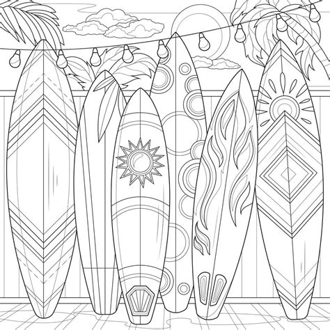 Tableau Sur Toile Colorier Planches Surf X Cm Photoexpression