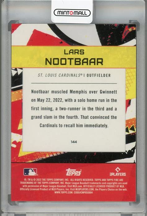 ミントモール MINT 浦和店 2022 Topps Fire St Louis Cardinals Lars Nootbaar