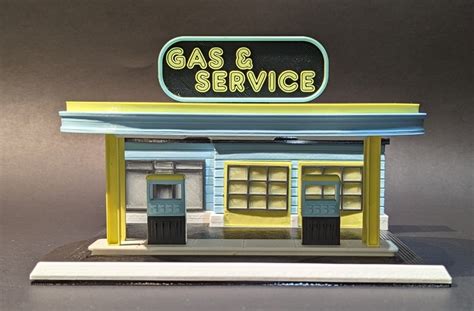 3D Printed Gas Station Diorama Etsy