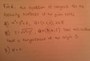 Solved Find The Equations Of Tangent Plane To The Following Surfaces