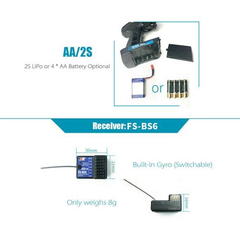 FlySky FS-GT5 2.4G 6CH Remote Controller Transmitter with FS-BS6 ...