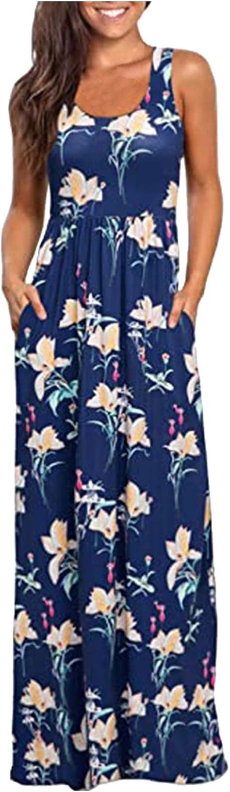 Maxikleider Damen Maxikleid Sommer Strandkleid Lang Sommerkleid Große