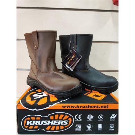 Jual Sepatu Safety Krushers Oregon Black Brown Terbaru Safety Shoes