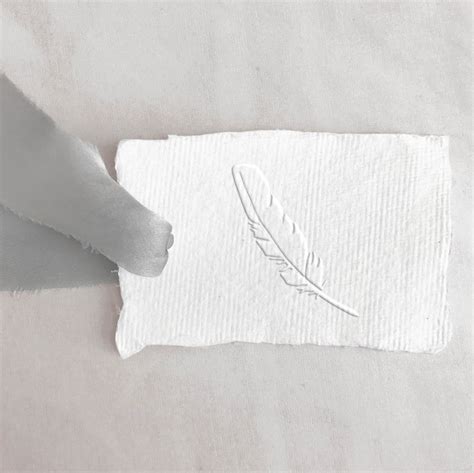 Feather Embosser Stamp Wedding Embossing Stamper Rustic Embossing