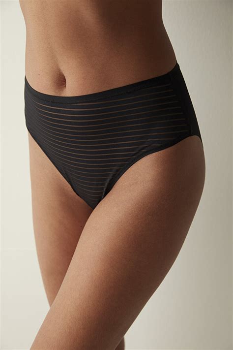 Nude Colors Yüksek Bel Siyah Slip Külot PLJIDBF SK BK Siyah Penti