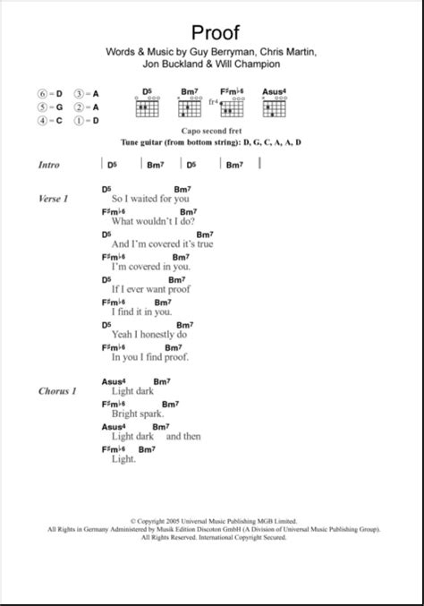 Sparks By Coldplay Guitar Chords/Lyrics Digital Sheet Music ...