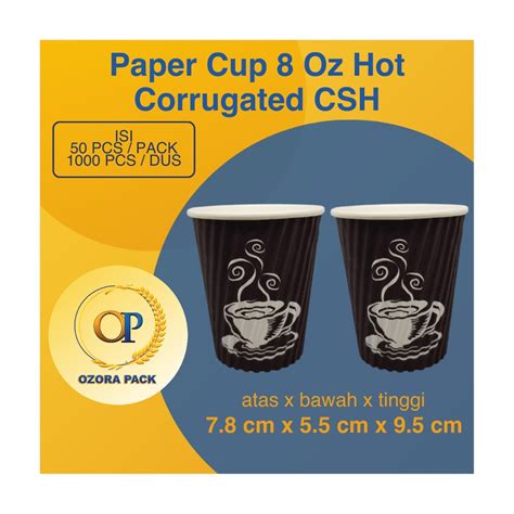 Jual Paper Cup Wall Barrier Oz Hot CSH Paper Cup Corrugated Oz CSH Gelas Kertas Minuman