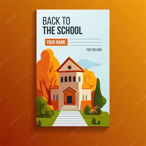 Premium Vector A Book Cover For A School With A Building On The Top