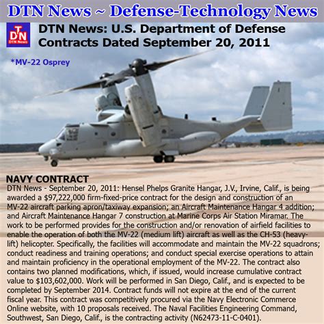 Defense News Dtn News Us Department Of Defense Contracts Dated