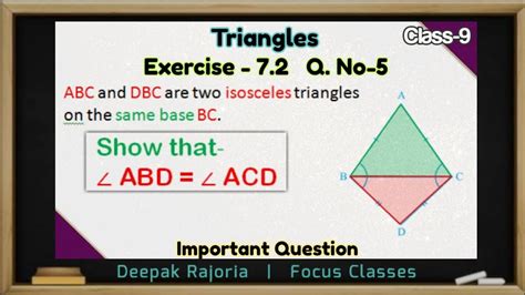 Abc And Dbc Are Two Isosceles Triangles On The Same Base Bc Show That