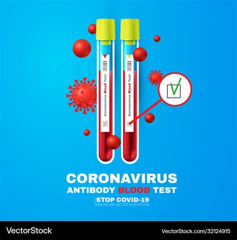 Coronavirus Antibody Blood Test Positive Result Vector Image