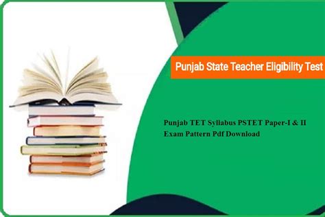 Punjab Tet Syllabus Pstet Paper I Ii Exam Pattern Pdf