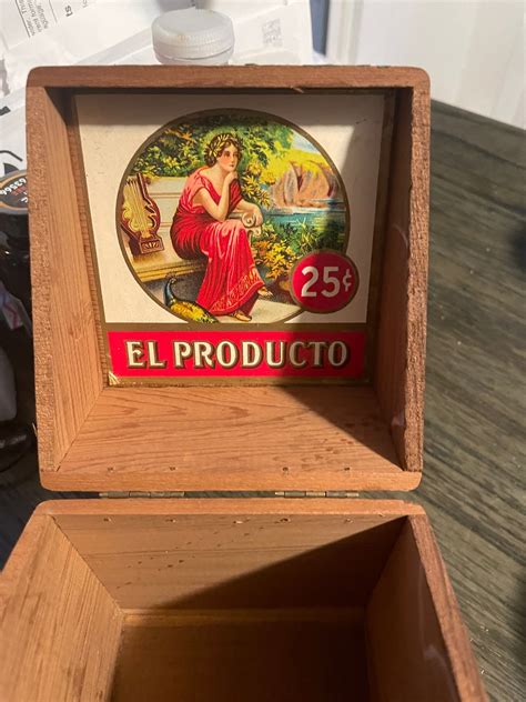 El Producto Wooden Cigar Box Queens Class G 25 Vintage Etsy