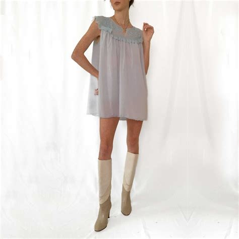 Vintage S Blue Babydoll Lingerie Set Etsy
