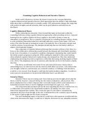 COUN 6726 Week 9 Discussion Docx Examining Cognitive Behavioral And