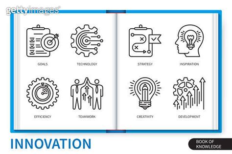 Innovation infographics linear icons collection 이미지 1486725489 게티이미지뱅크