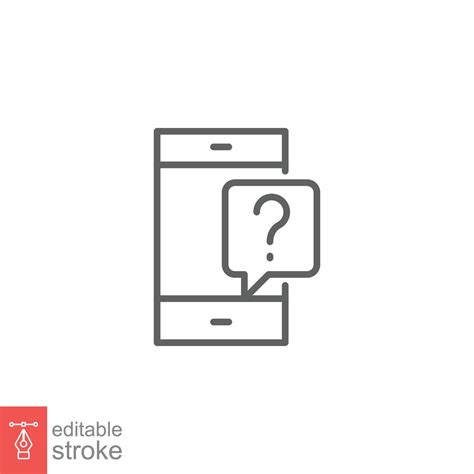 Phone question icon. Smartphone, question mark, speech bubbles, chat