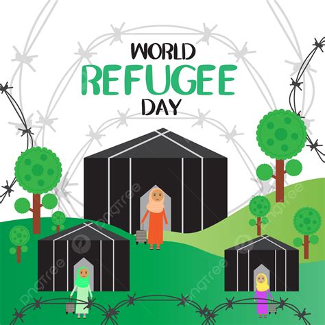 World Refugee Day Vector Art Png World Refugee Day Design With Black