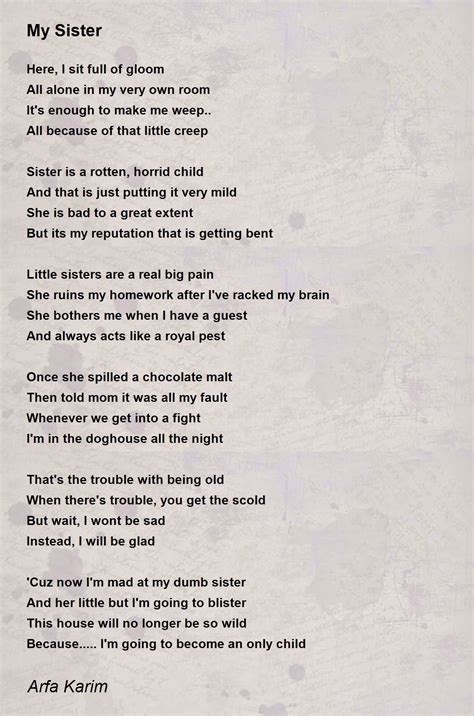 What Is A Big Sister Poem