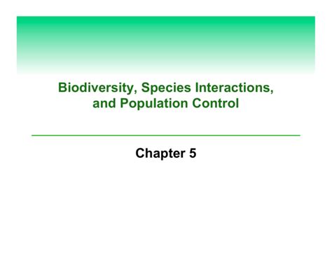 Biodiversity Species Interactions And Population Control Chapter 5