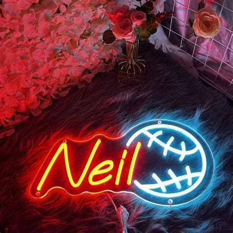 İsim Yazılı Beyzbol Topu Neon Tabela NeuNeon