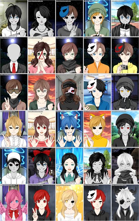 Creepypasta Characters by SarashinaKayano on DeviantArt