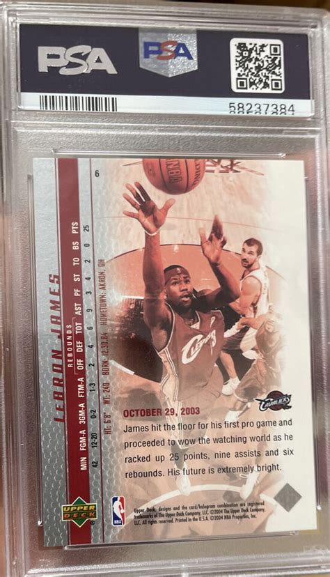 Upper Deck Phenomenal Beginning Lebron James Rookie Psa Gem