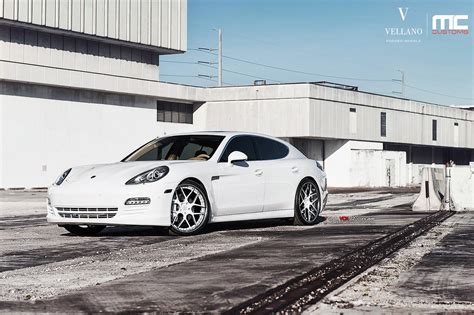 White Cars Panamera Porsche Tuning Vellano Wheels Wallpapers HD