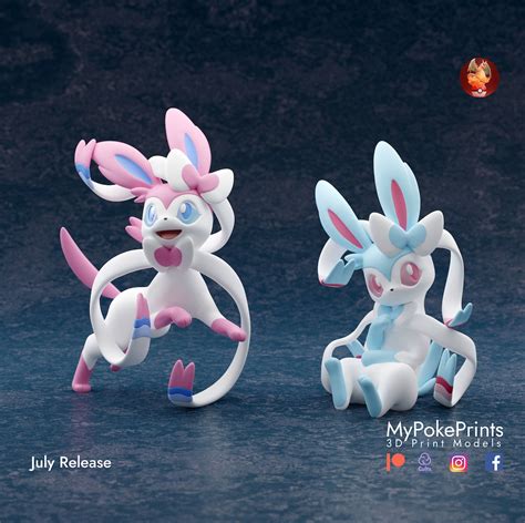 Jumping Sylveon Sitting Sylveon Pokemon Figures Solid Etsy