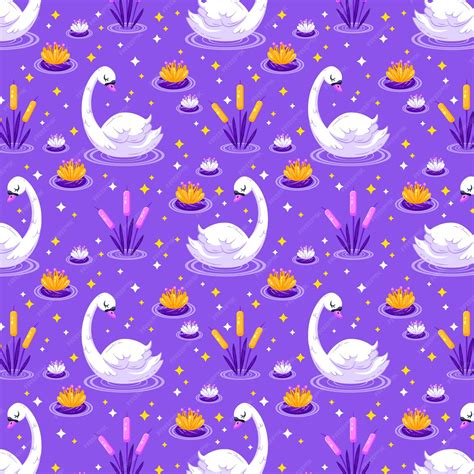 Free Vector Elegant Swan Pattern